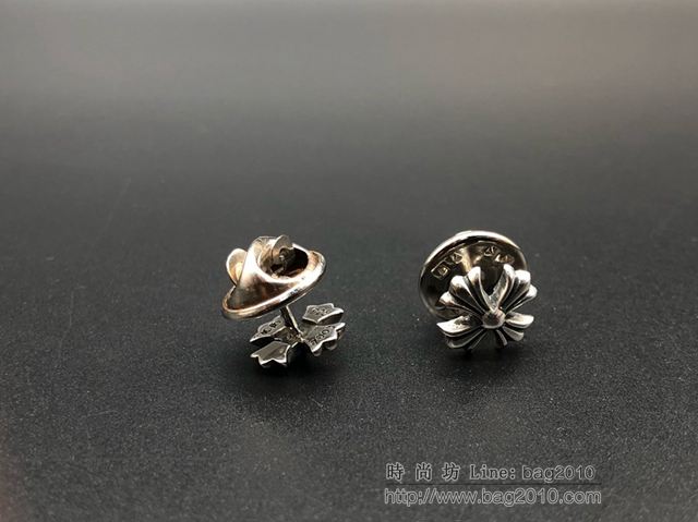 chrome hearts銀飾 克羅心小十字花胸針 克羅心925銀別針  gjc1897